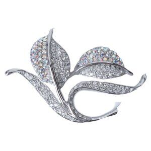 Vintage Mid Century Rhinestone Crystal Pin Brooch